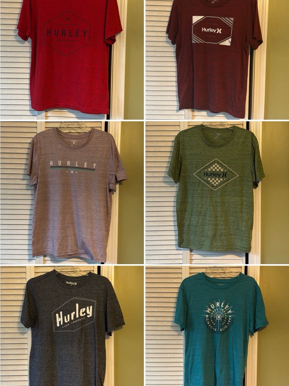 Lot of 6 Men’s Medium Hurley T-Shirts